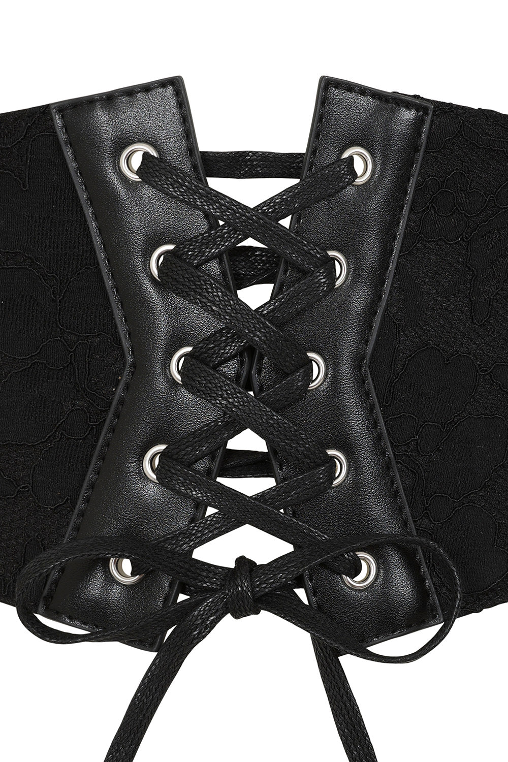 BANNED Hallow Keepers Lace Belt Lace Belt with Gothic Corset Lacing