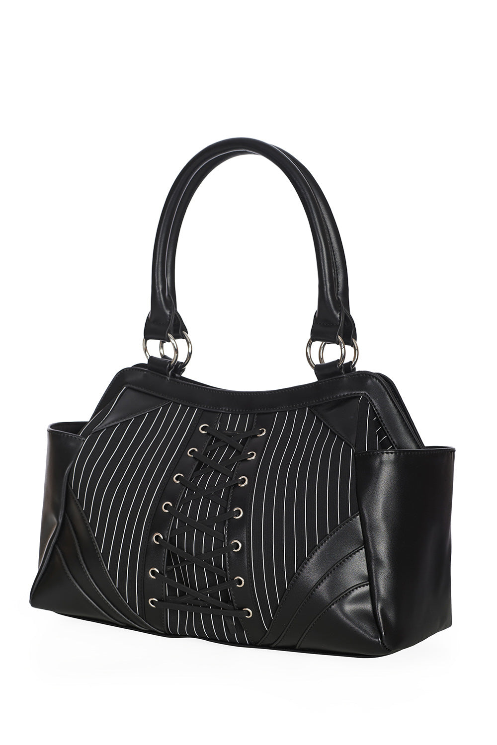 Banned Alternative BLACK CORE PINSTRIPE TOTE BAG
