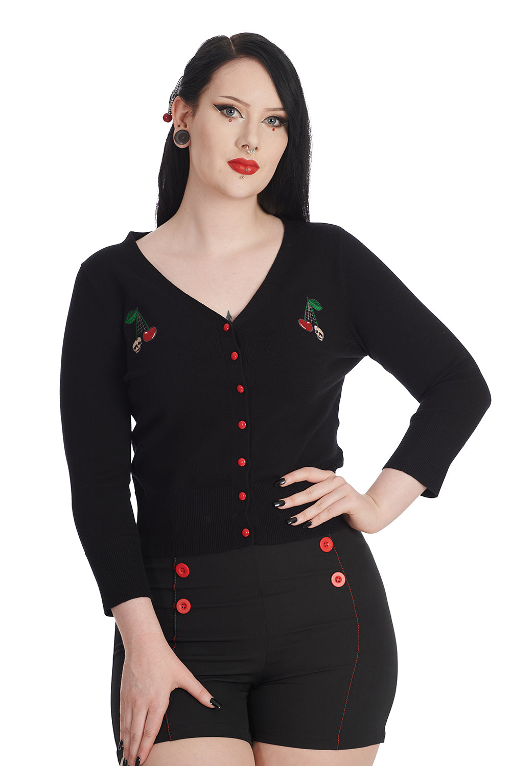 Banned Alternative CHERRY SKULL CARDIGAN