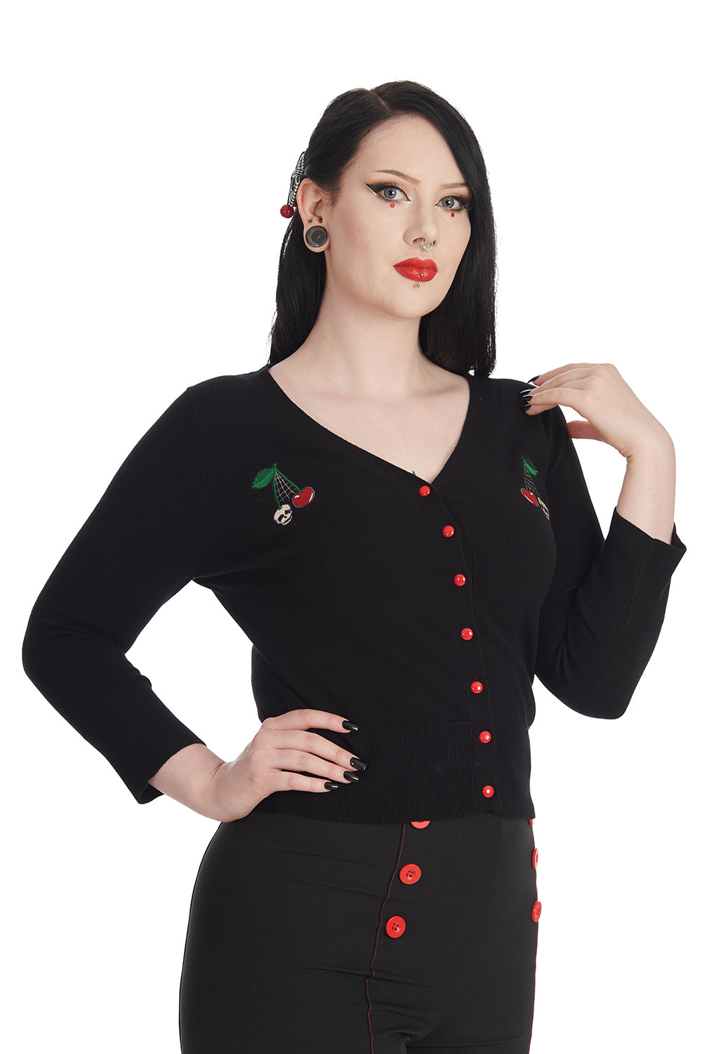 Banned Alternative CHERRY SKULL CARDIGAN