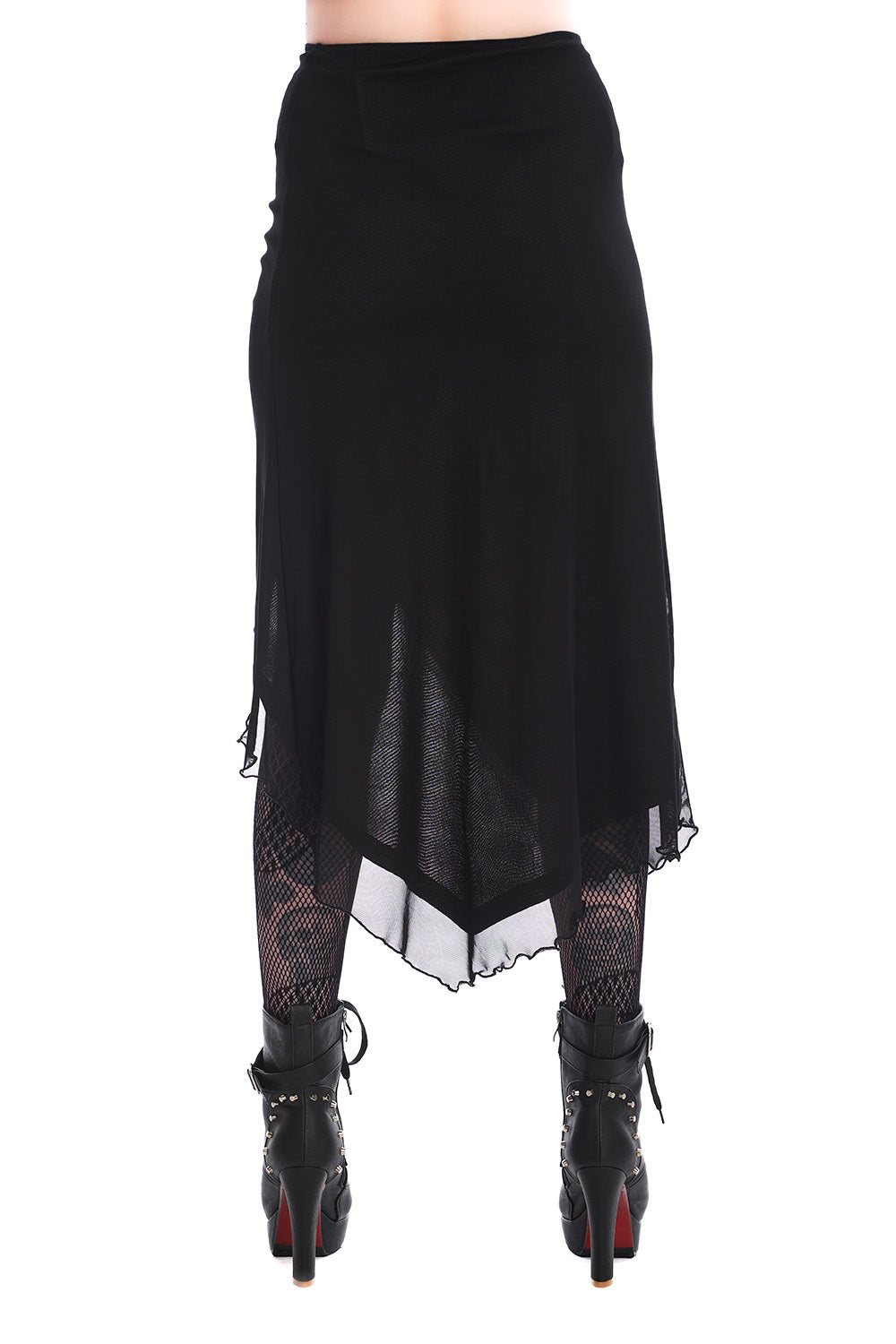Banned Alternative UMBRA MESH RUCHED SKIRT
