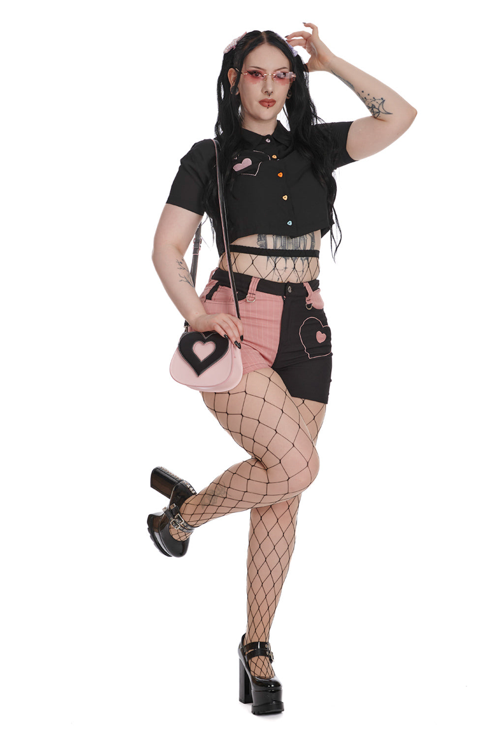 Banned Alternative SOFT POUT HALF & HALF SHORTS