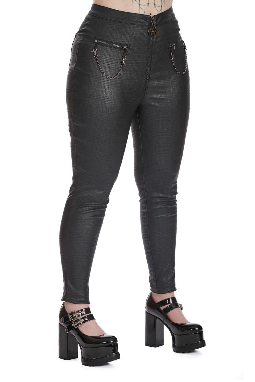 Banned Alternative CHAOS COUTURE TROUSERS WITH HANDCUFFS