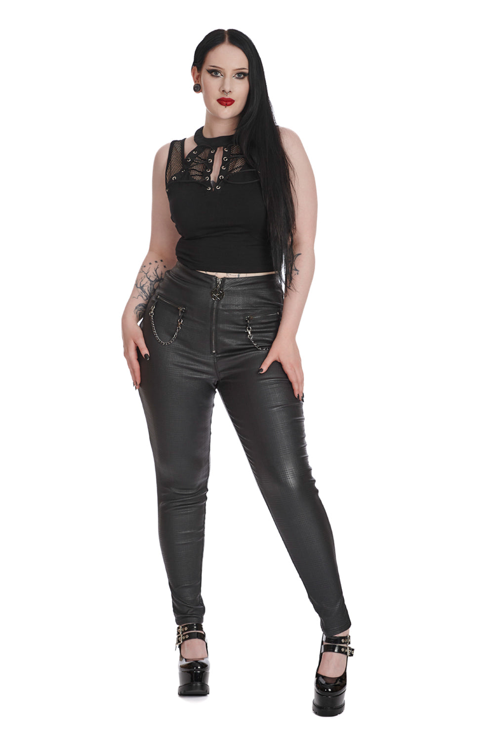 Banned Alternative CHAOS COUTURE TROUSERS WITH HANDCUFFS