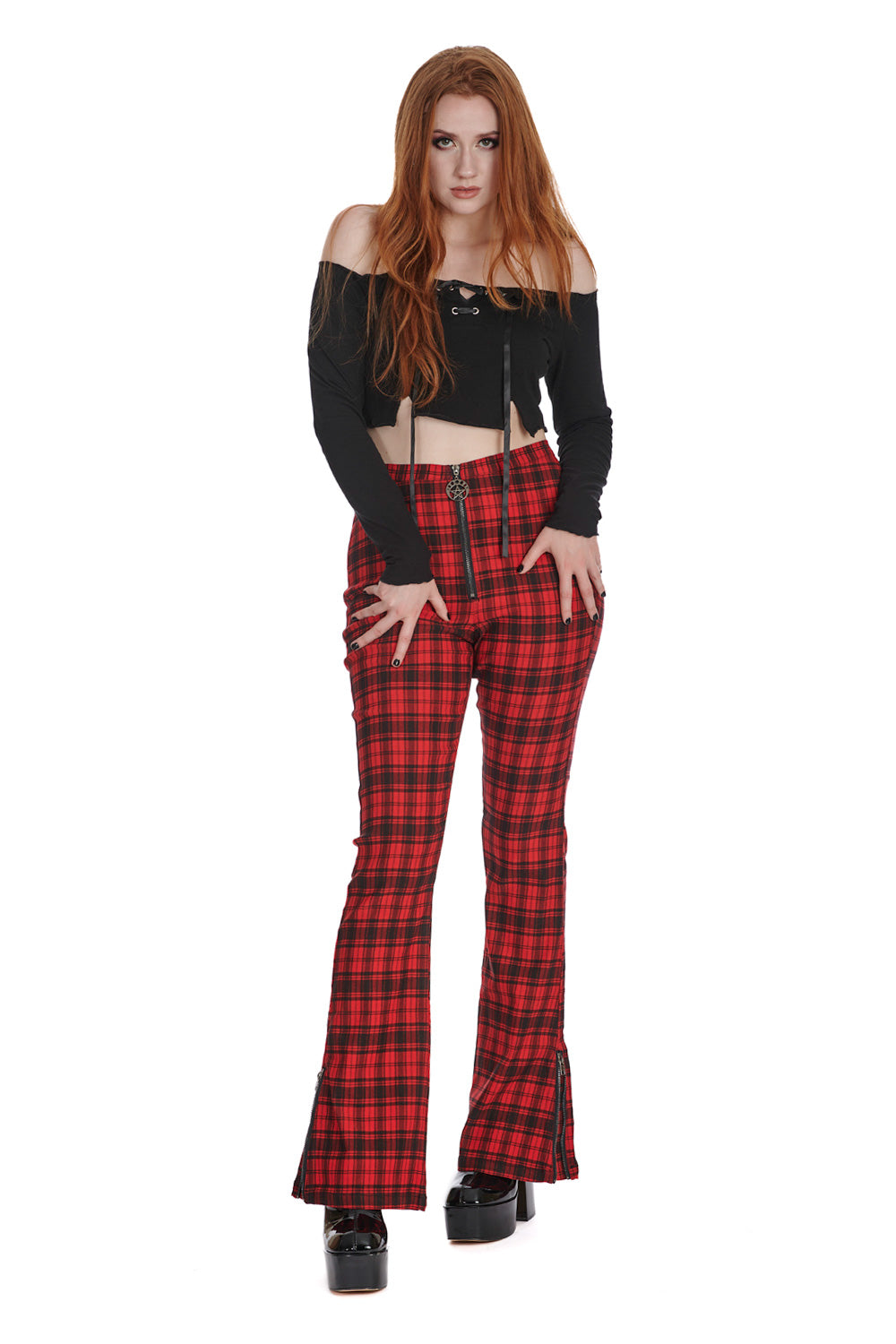 Banned Alternative GRIT GLAM FLARE TROUSERS