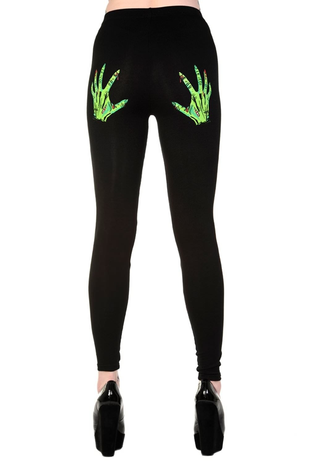 Banned Alternative Slashed Zombie Black Leggings