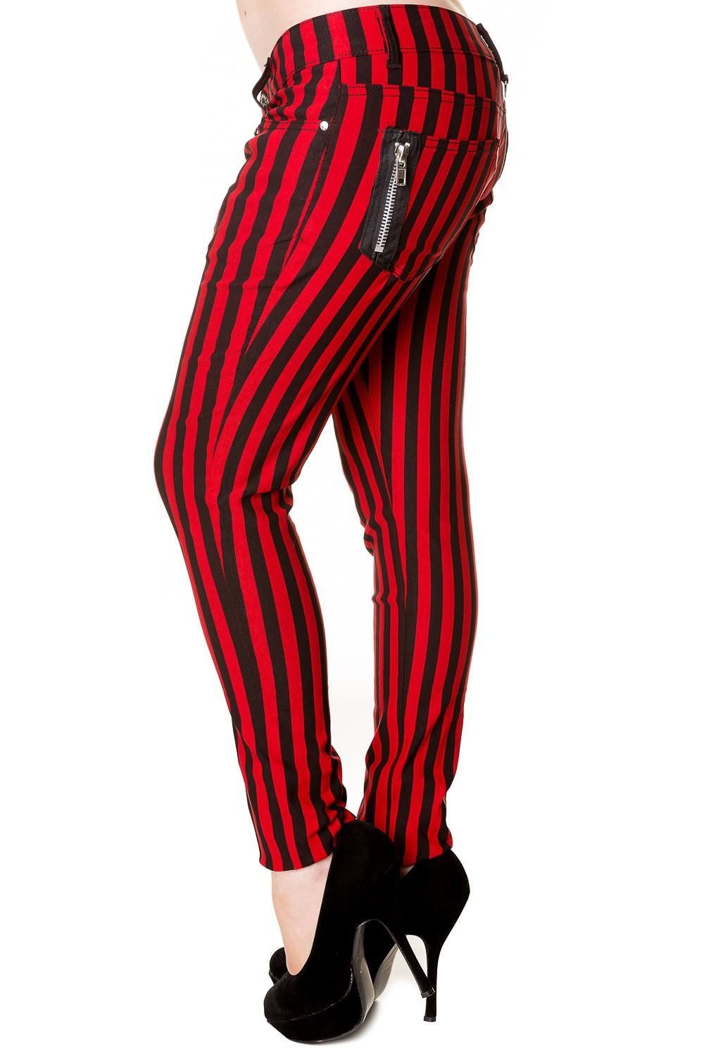 Banned Alternative Thick Stripe Skinny Jeans