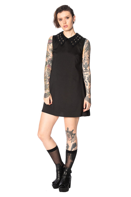 Banned Alternative Urban Vamp Collar Studs Dress