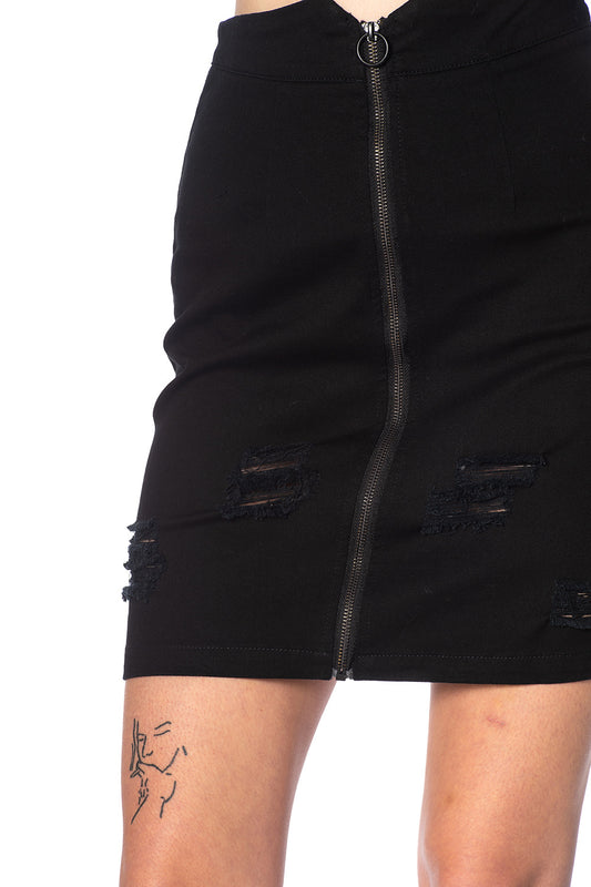 Banned Alternative Trashed & Ragged Skirt