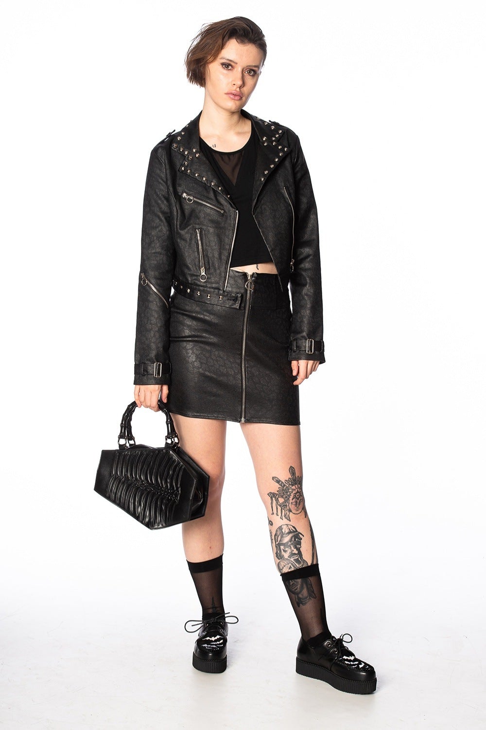 Banned Alternative Amaranth Emboss Coffin Bag
