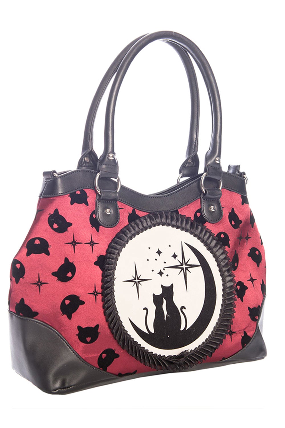 Banned Alternative Lunar Sisters Cat Bowler Handbag