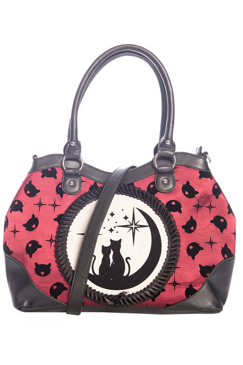 Banned Alternative Lunar Sisters Cat Bowler Handbag