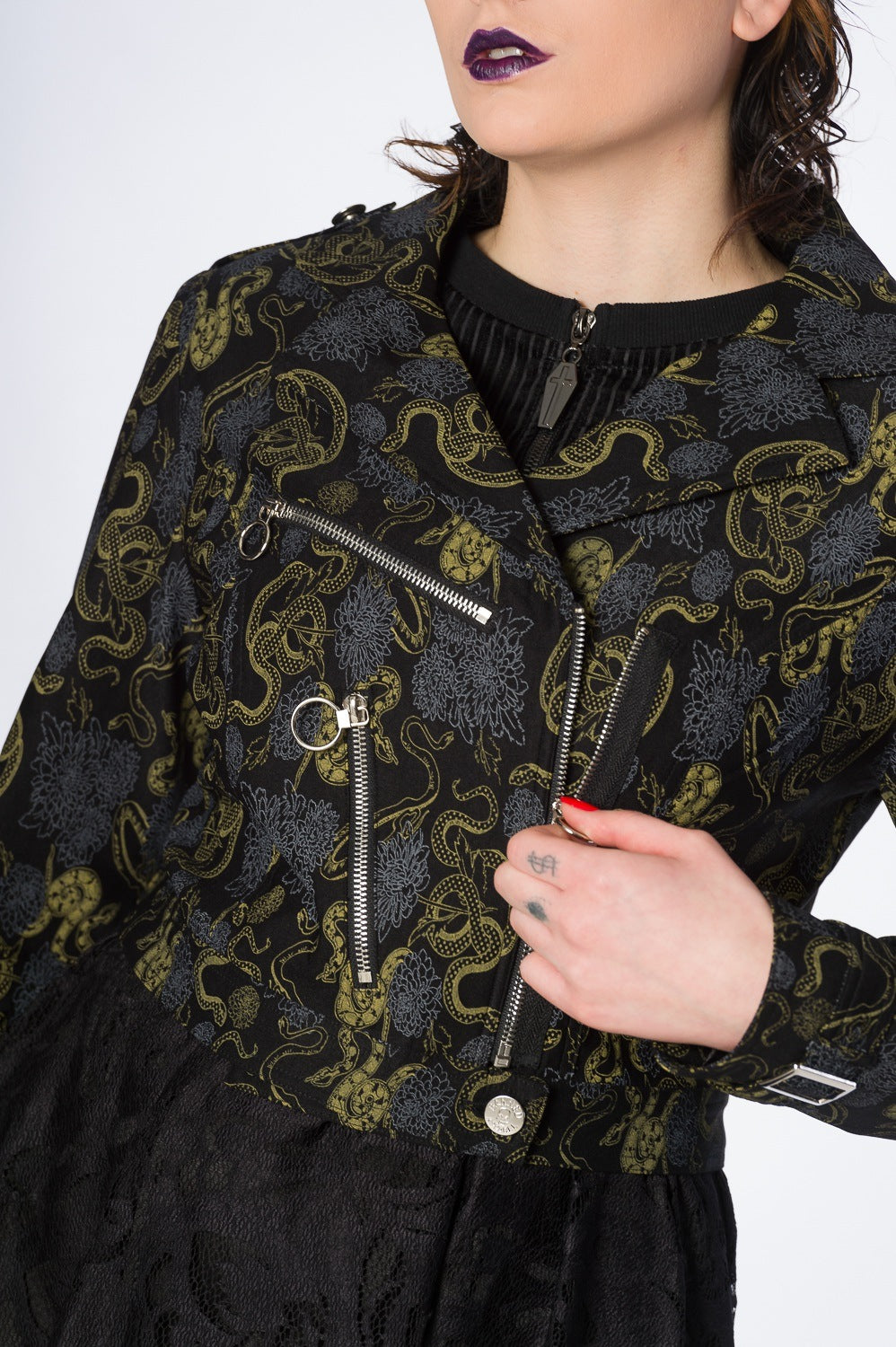 Banned Alternative Slither Crop Biker Jacket