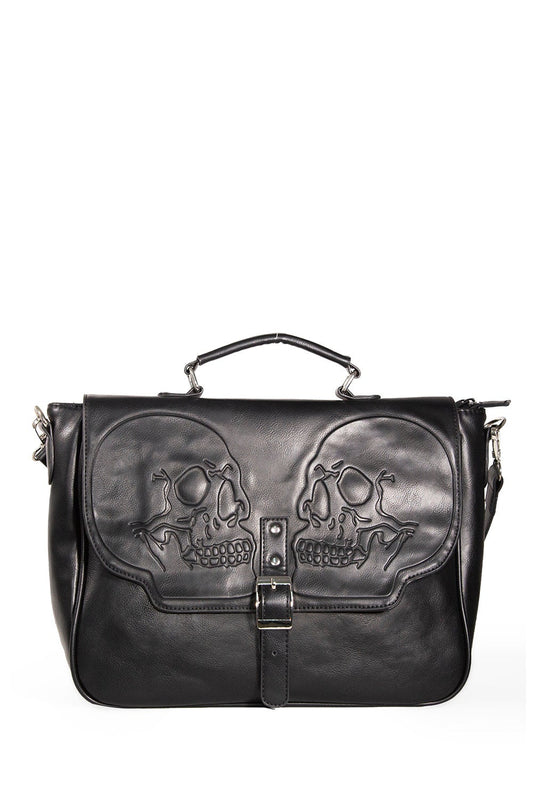 Banned Alternative Fire Armour Black Shoulder Bag Skull Design