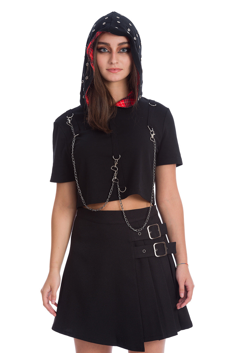 Banned Alternative Youth Girl Short Sleeve Hoodie