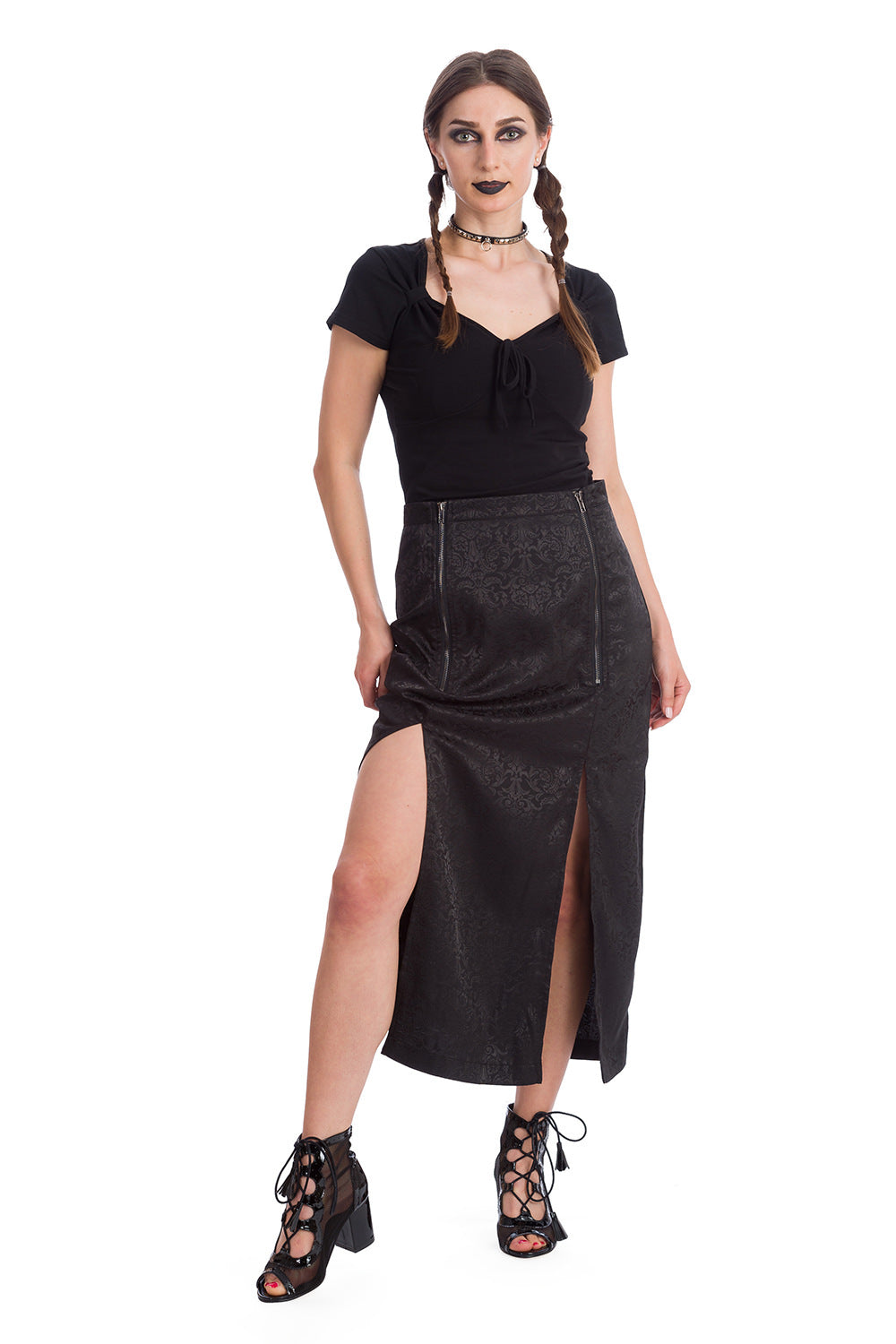 Banned Alternative Midi Slit Skirt