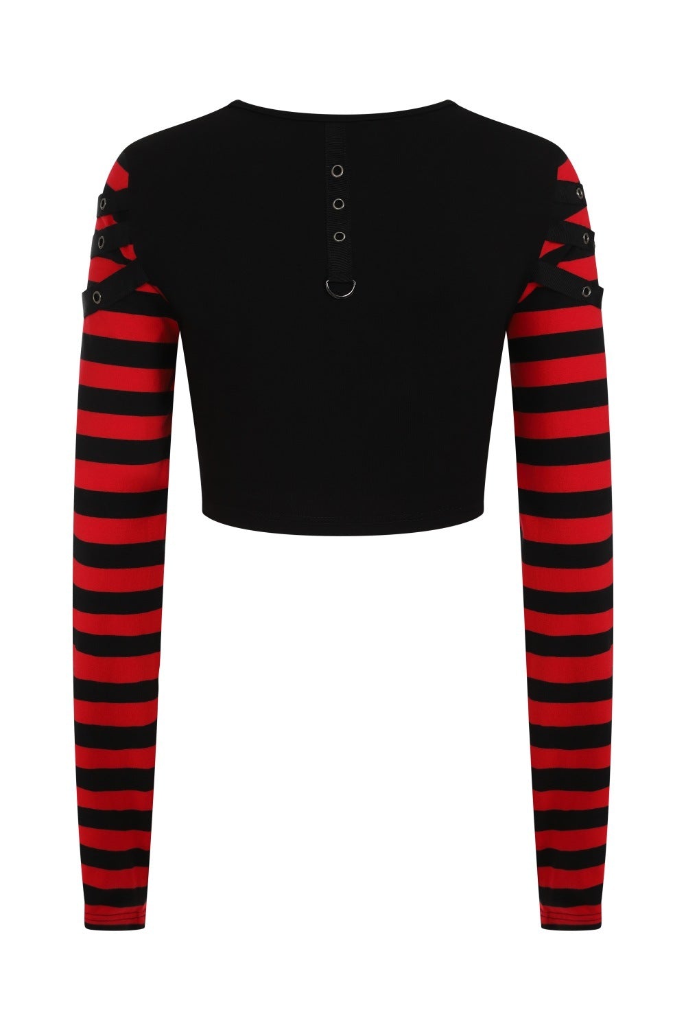 Banned Alternative Lycoris Stripe Sleeve Crop Top