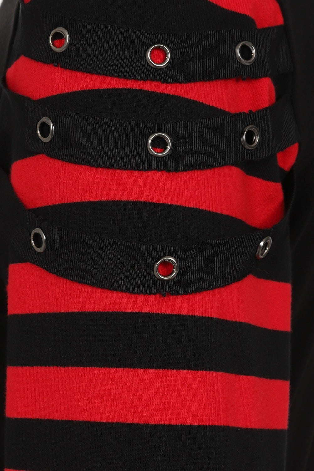 Banned Alternative Lycoris Stripe Sleeve Crop Top