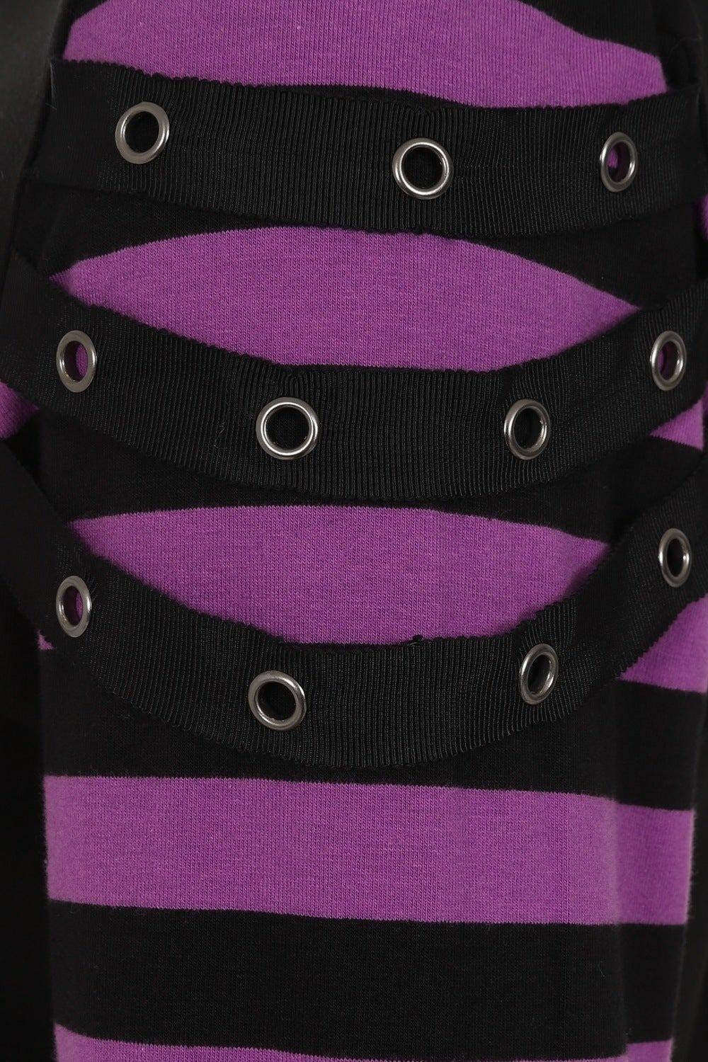Banned Alternative Lycoris Stripe Sleeve Crop Top