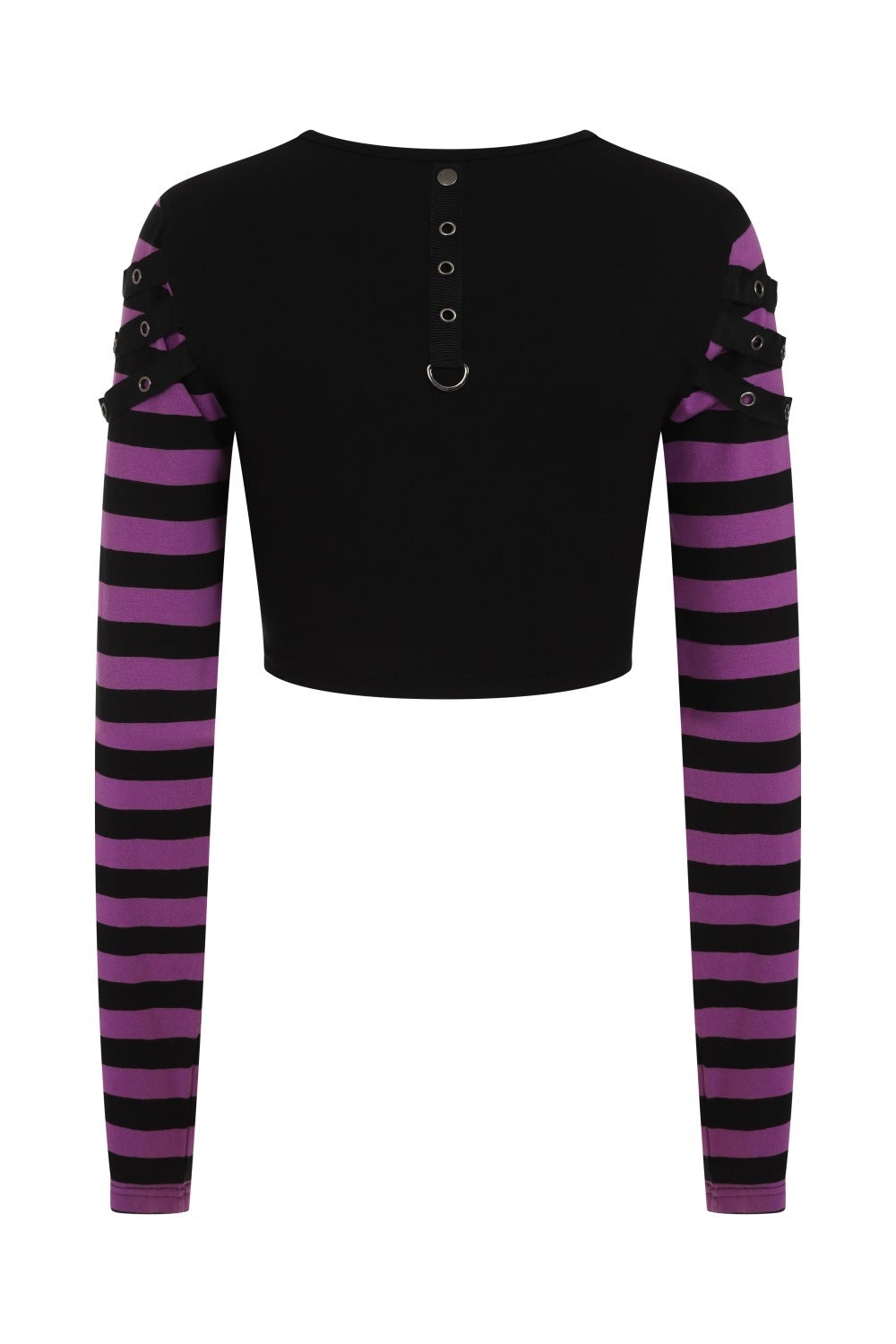 Banned Alternative Lycoris Stripe Sleeve Crop Top