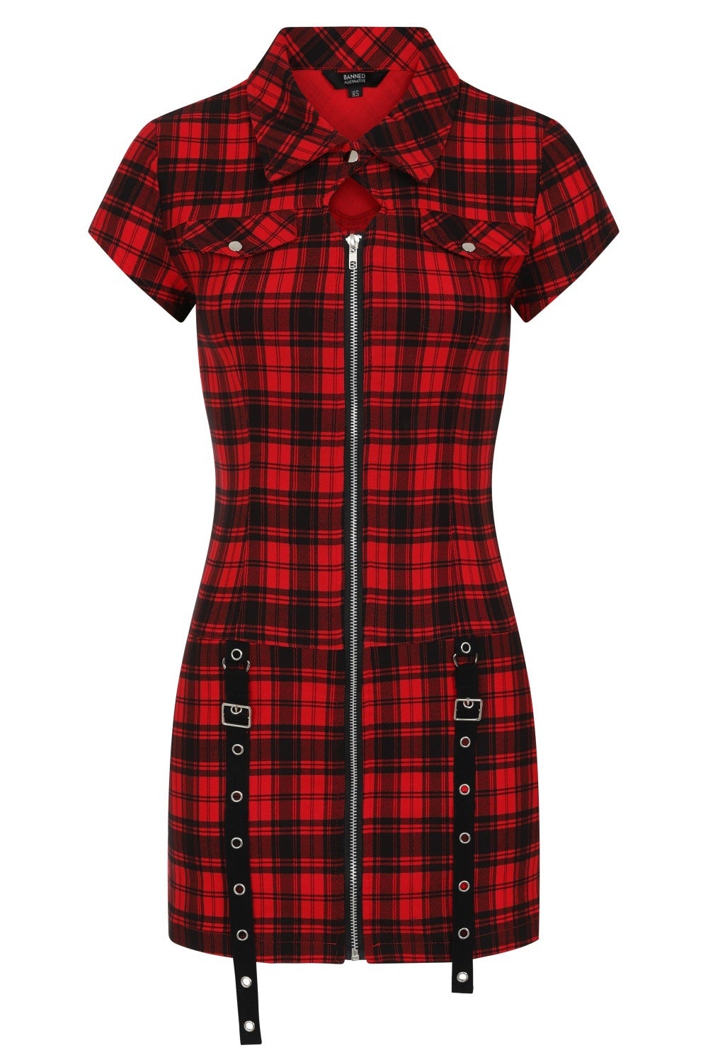 Banned Alternative Tartan Night Zip Dress