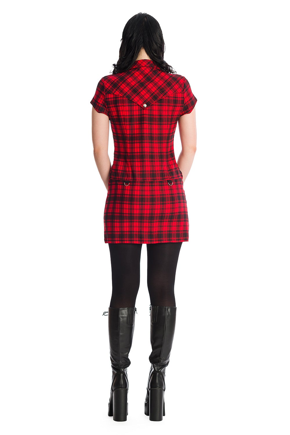 Banned Alternative Tartan Night Zip Dress