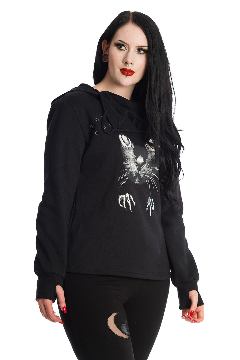 Banned Alternative Kiss Me Kat Hoodie