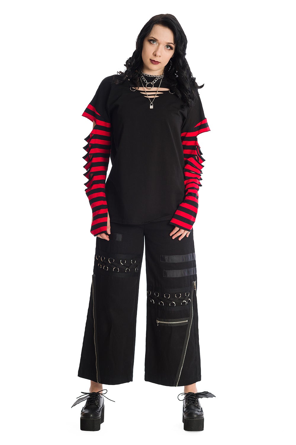 Banned Alternative Ember 3/4 Length Grunge Trousers