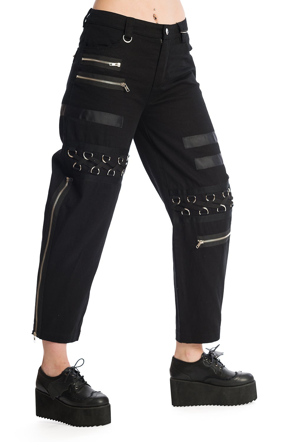 Banned Alternative Ember 3/4 Length Grunge Trousers