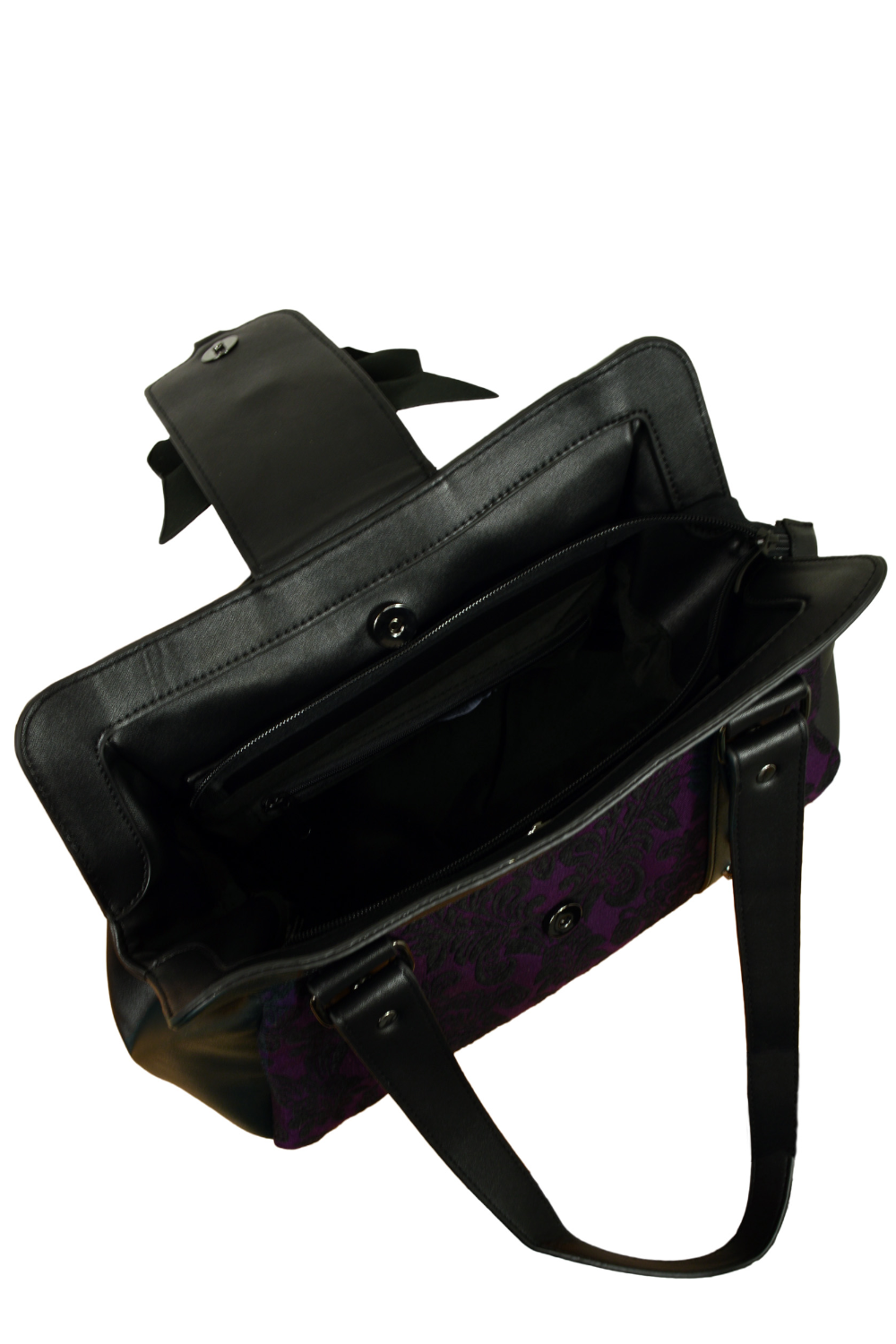 Birdseye view of inside shoulder bag.