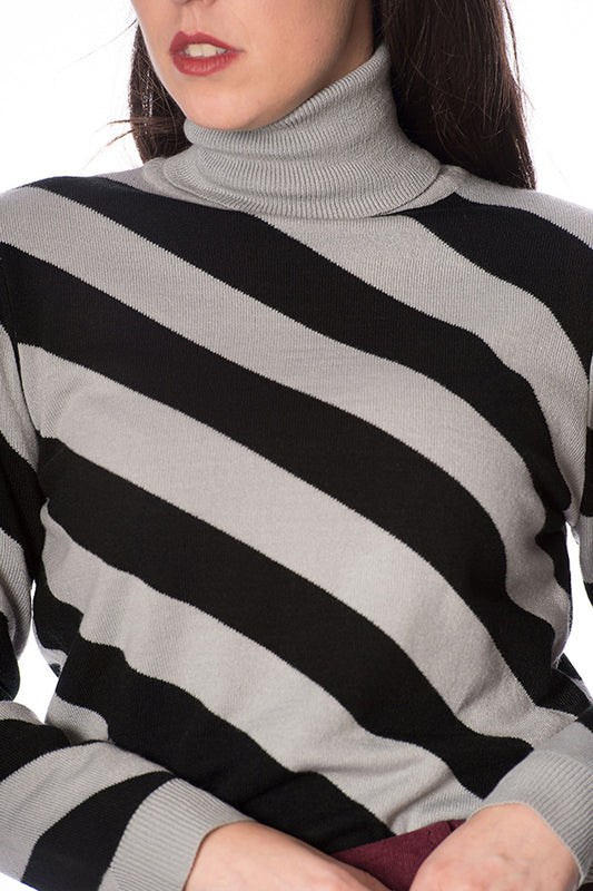 Bannes Alternative 80s Diagonal Stripe Jumper