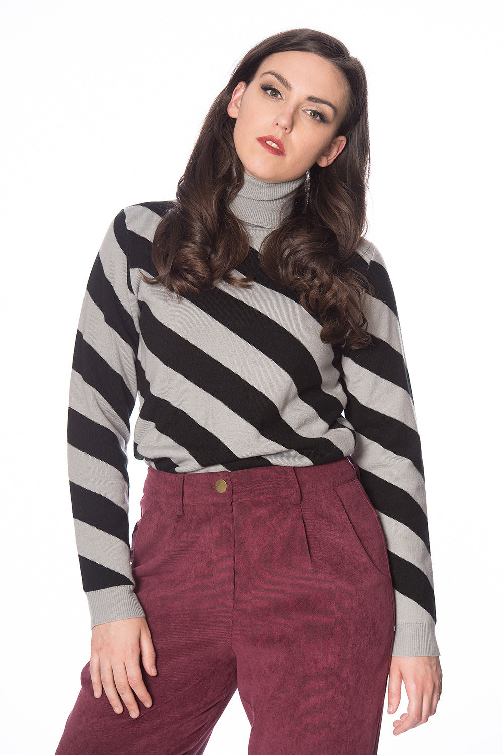 Bannes Alternative 80s Diagonal Stripe Jumper