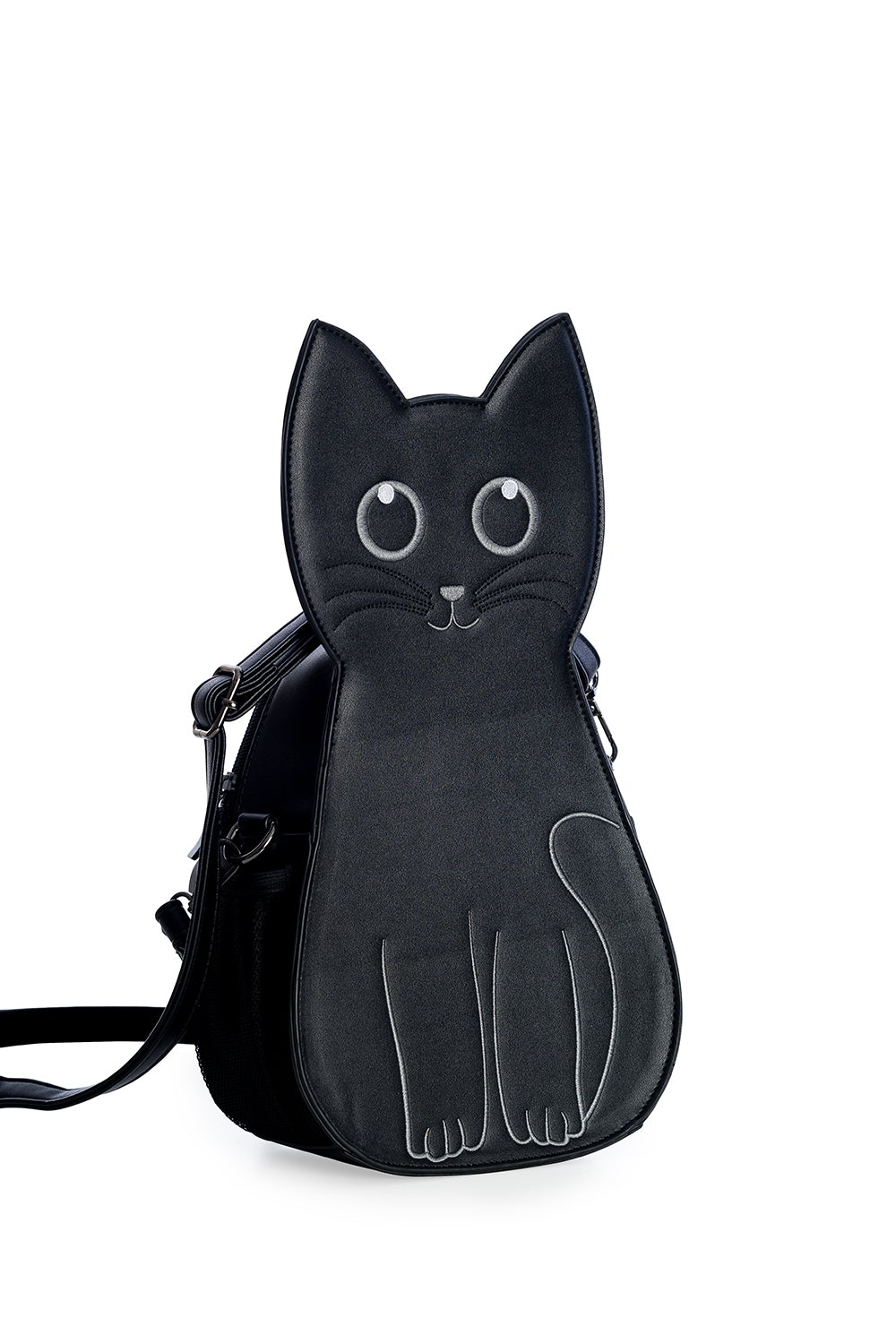 Cat shaped handbag in black.