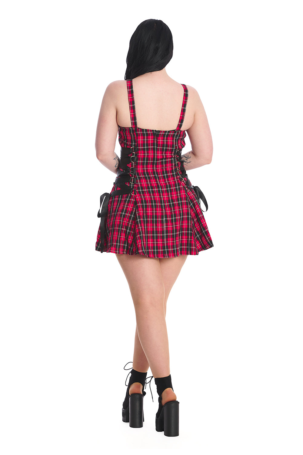 Banned Alternative Klondike Lace Up Check Dress