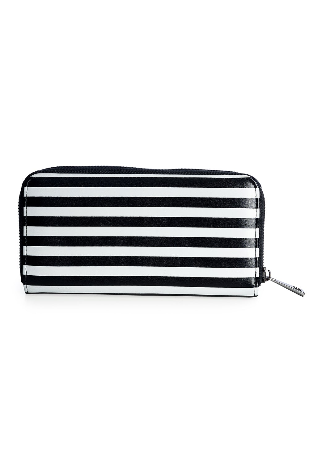 Plain black and white striped back of purse