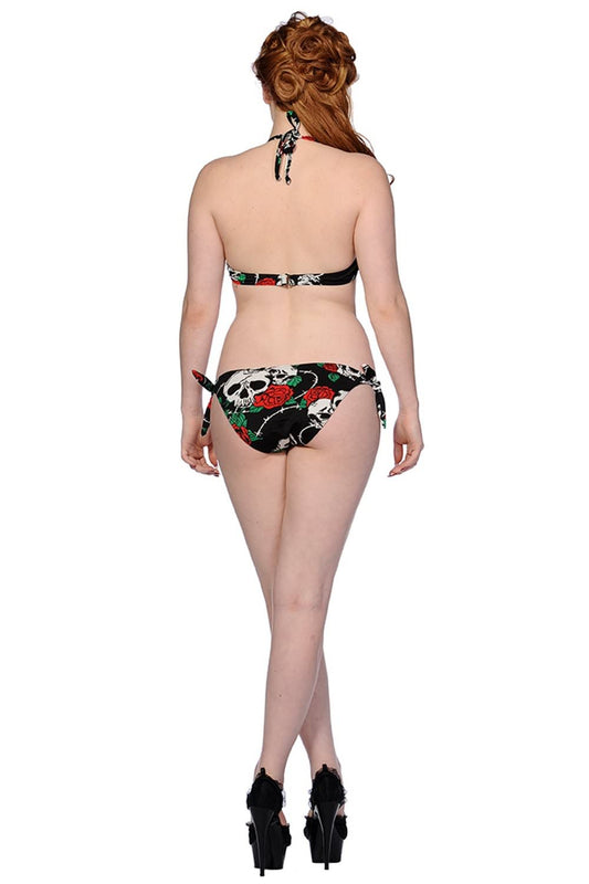 Banned Alternative Skull Roses Bikini Swimsuit