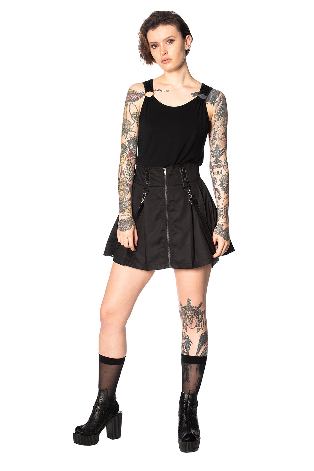 Banned Alternative BONDAGE STRAPS SKIRT