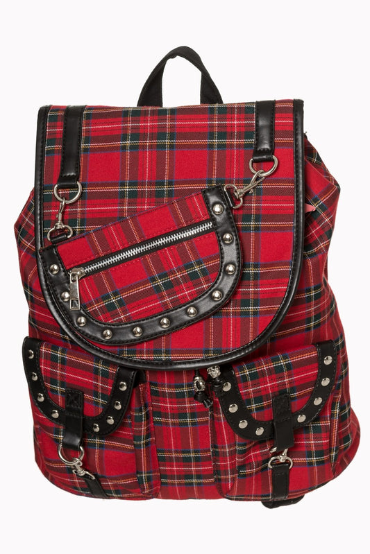 Banned Alternative Red Tartan Yamy Backpack