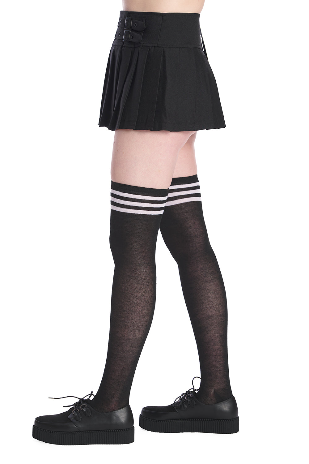 Banned Alternative Black/Black Orange Darkdoll Mini Skirt