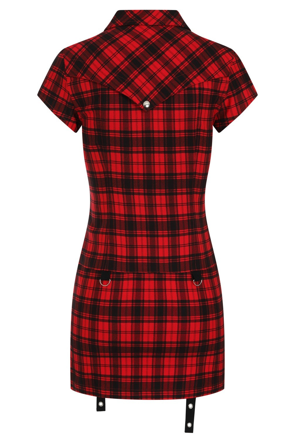 Banned Alternative Red Tartan Night Zip Dress