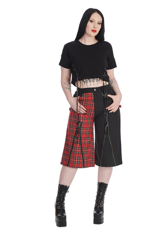 Banned Alternative TAFFY HALF AND HALF TROUSERS