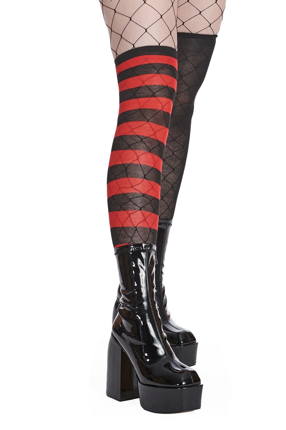 Banned Alternative FRANCES HALF AND HALF OVER THE KNEE SOCKS