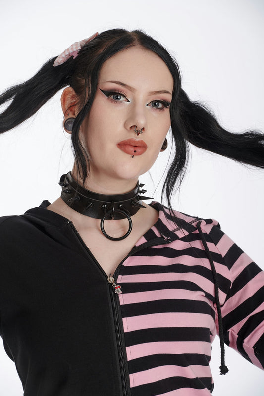Banned Alternative Black Violet Vandal O-ring Choker