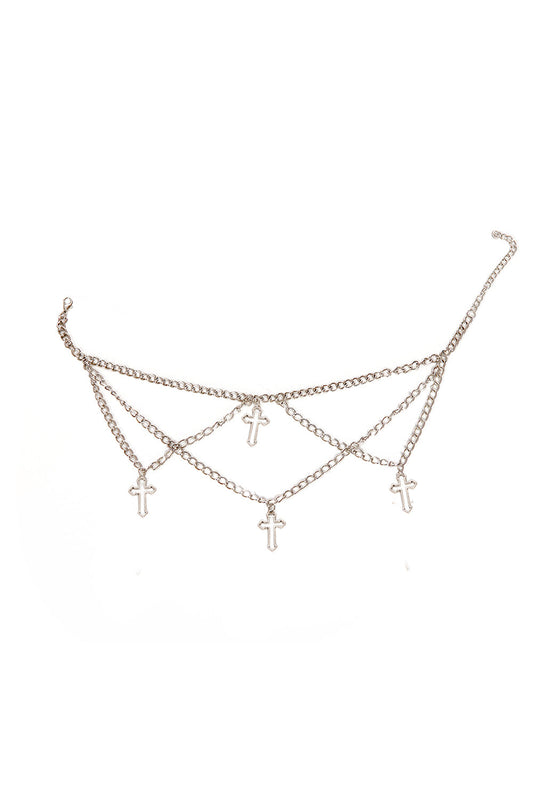 Banned Alternative SILVER CROSS NECKLACE