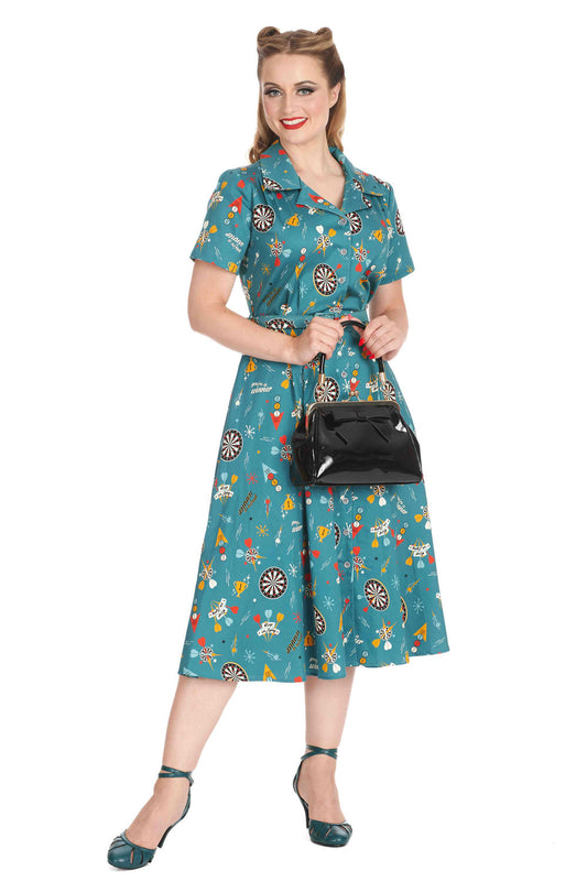 Banned Alternative KEEP EM FLYING BUTTON SWING DRESS