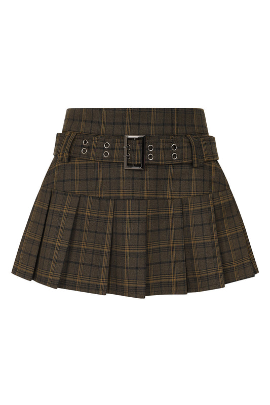 Banned Alternative Olive Just A Girl Mini Skirt