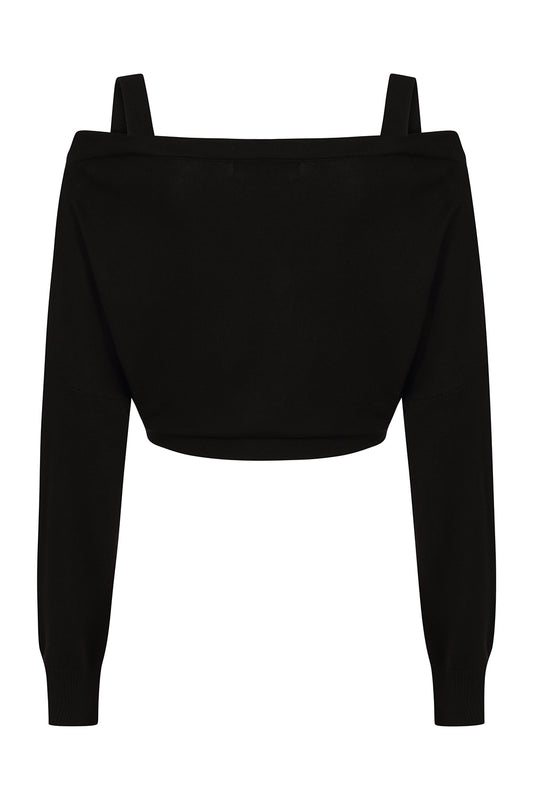 Banned Alternative Black Ligeia Knitted Cardigan