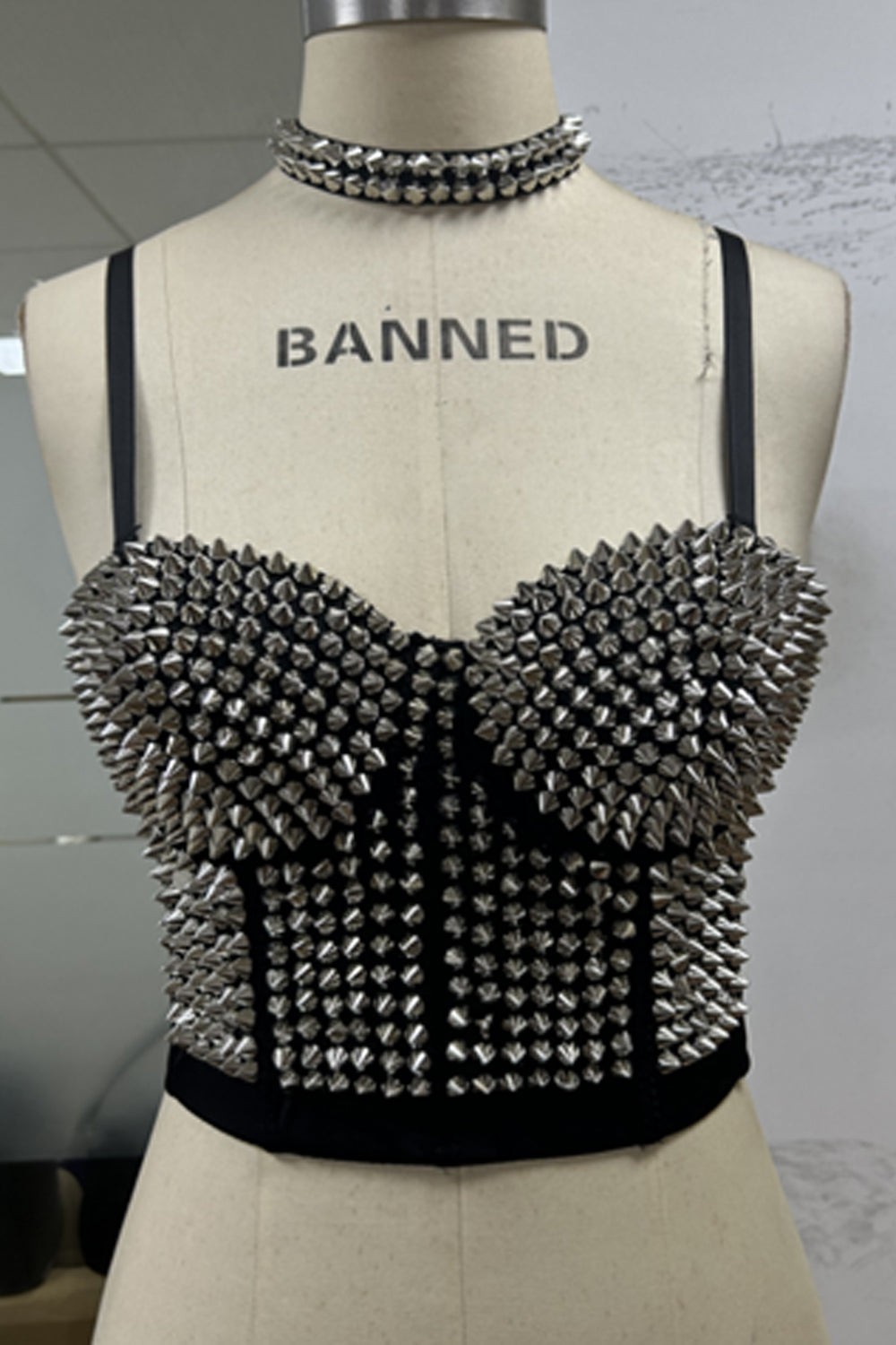 Banned Alternative Xenia spikes bustier top