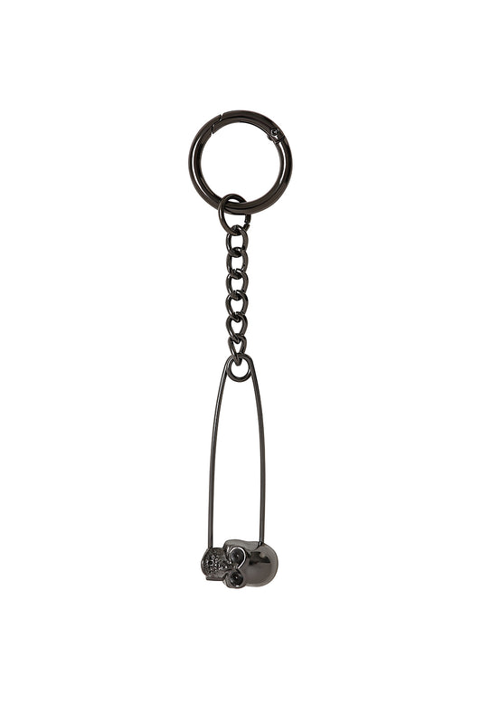 Banned Alternative SKULL & SPIKE SAFETY PIN CHARM