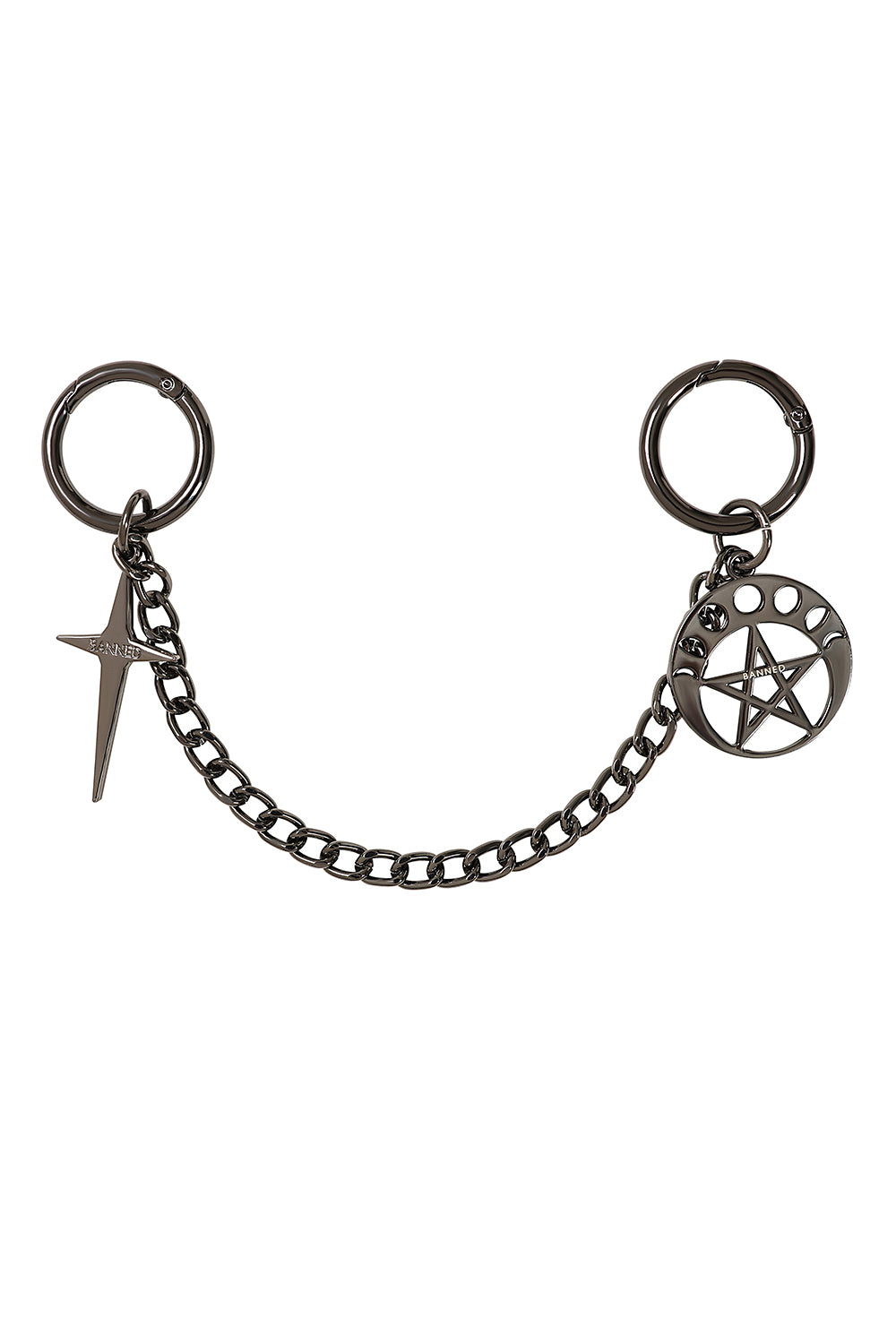 Banned Alternative SORCERER PENTAGRAM & CROSS CHAIN